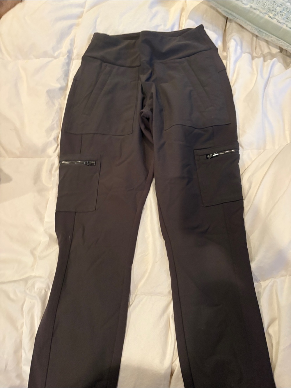 Athleta Black Cargo Track Pants with Zip Pockets